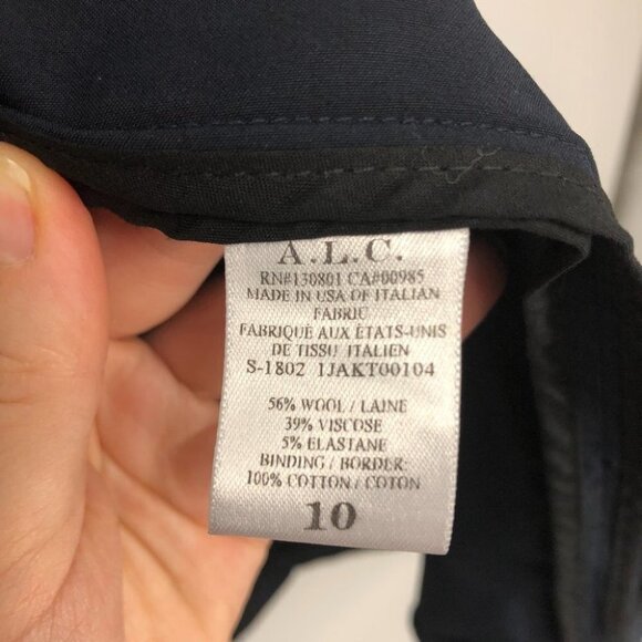A.L.C.  Bristol Trench wool blend drawstring coat in Midnight navy blue size 10 - Picture 8 of 16